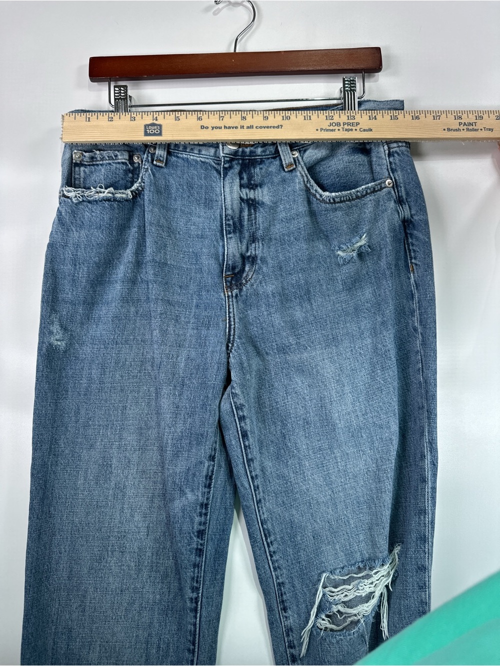 Pistola Presley High Rise Straight Distressed Denim Antidote Blue Size 30 - Picture 9 of 12